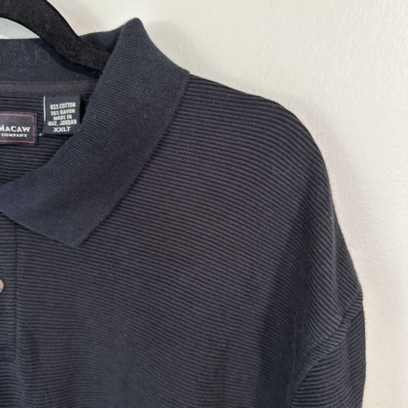 Red Macaw Trading Co. Polo Shirt Mens‎ XXLT Black Short Sleeve Casual #871 - Picture 5 of 10